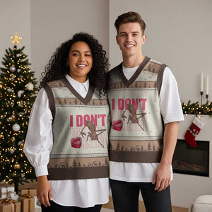 Marcus The Worm Funny Valentine Meme V-Neck Knit Sweater Vest I Don't Like This Valentine TS14 Mocha Mousse Print Your Wear