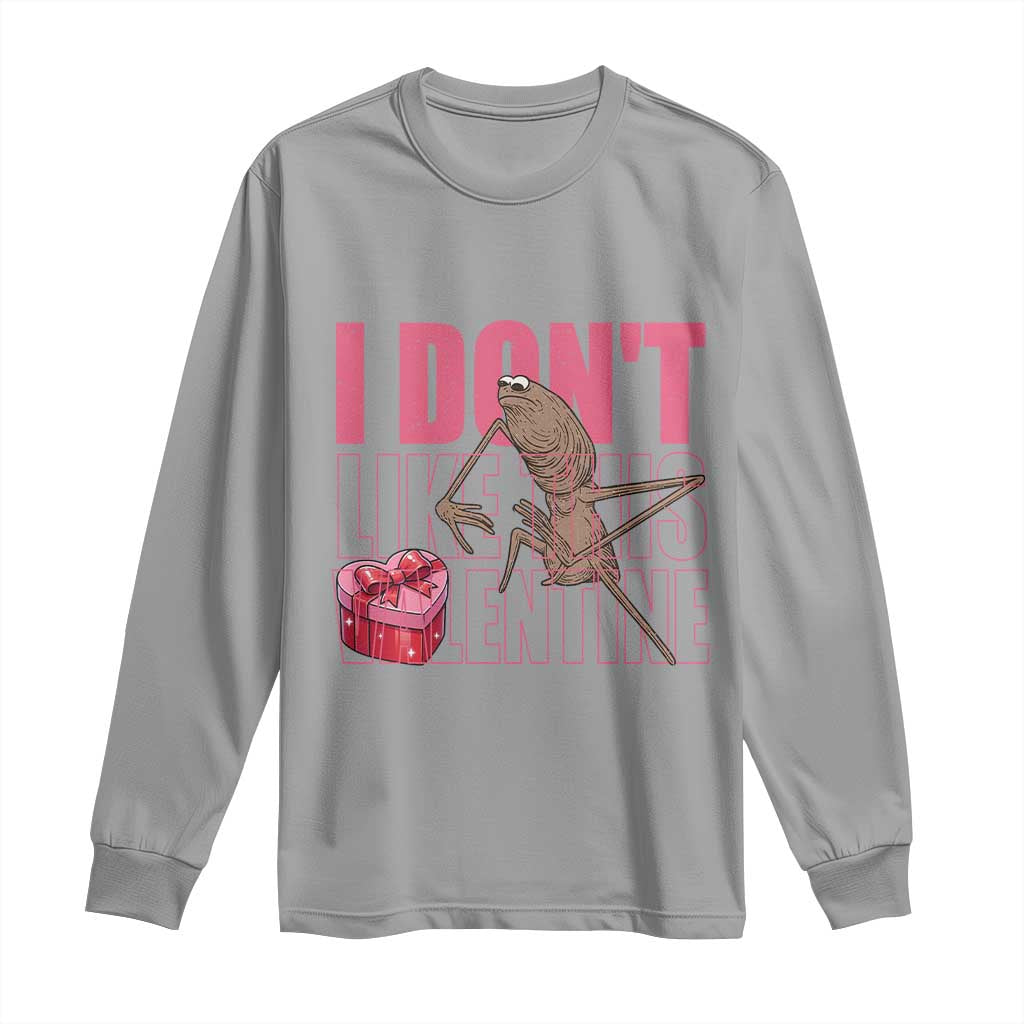 Marcus The Worm Funny Valentine Meme Long Sleeve Shirt I Don't Like This Valentine TS14 Sport Gray Print Your Wear