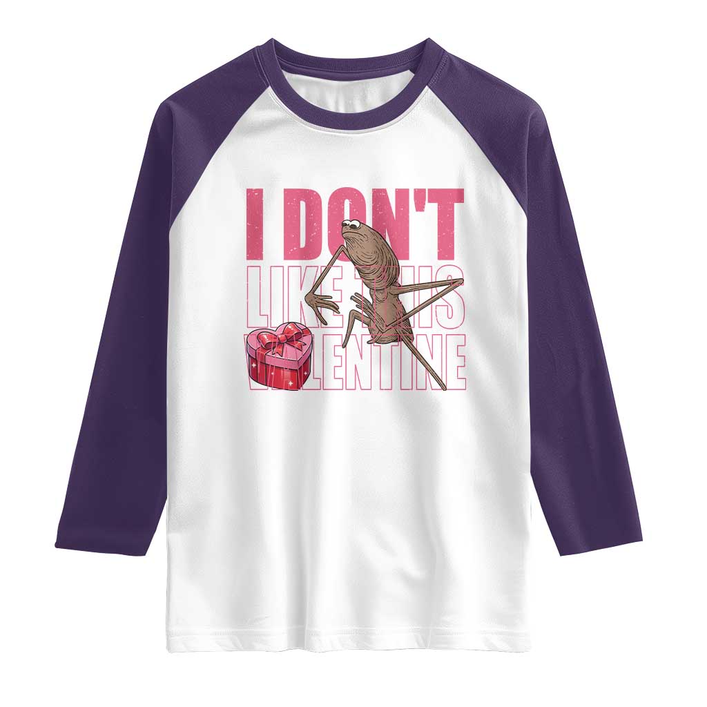 Marcus The Worm Funny Valentine Meme Raglan Shirt I Don't Like This Valentine TS14 White Purple Print Your Wear