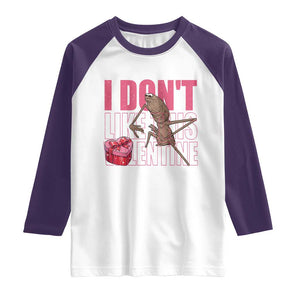 Marcus The Worm Funny Valentine Meme Raglan Shirt I Don't Like This Valentine TS14 White Purple Print Your Wear