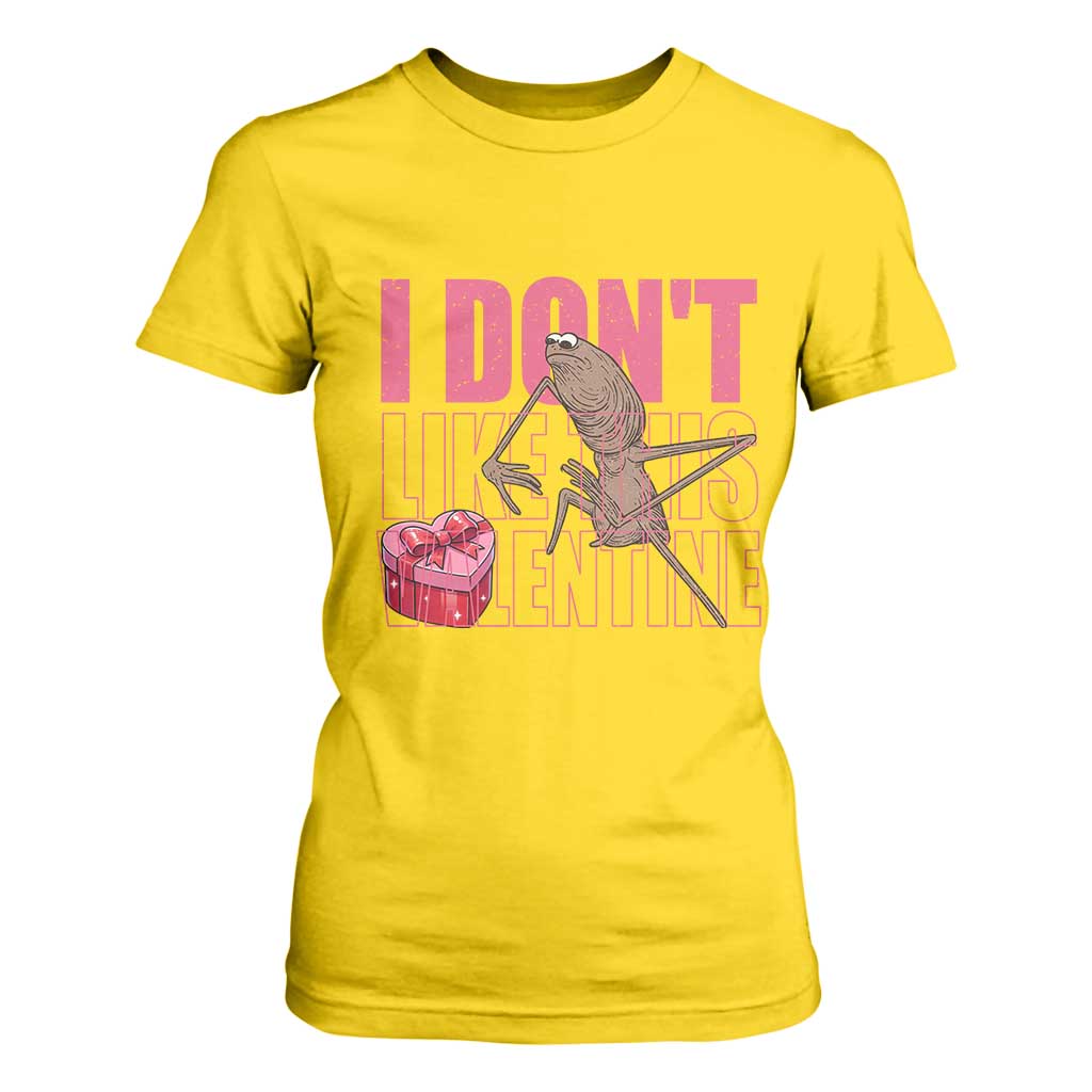 Marcus The Worm Funny Valentine Meme T Shirt For Women I Don't Like This Valentine TS14 Daisy Print Your Wear