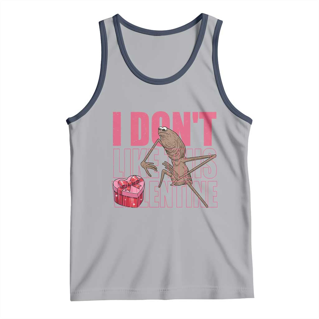 Marcus The Worm Funny Valentine Meme Tank Top I Don't Like This Valentine TS14 Athletic Heather Navy Print Your Wear