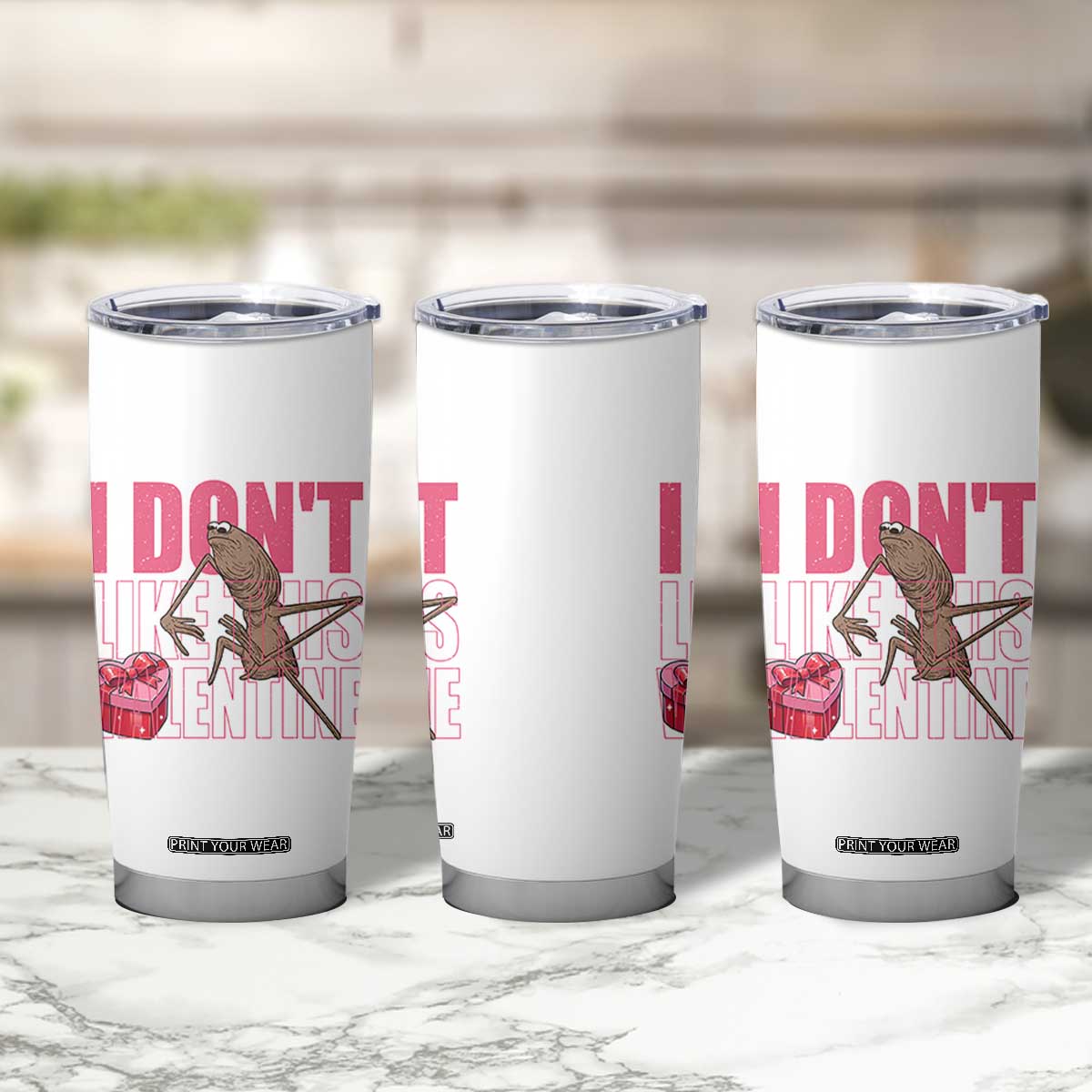 Marcus The Worm Funny Valentine Meme Tumbler Cup I Don't Like This Valentine TS14 Print Your Wear