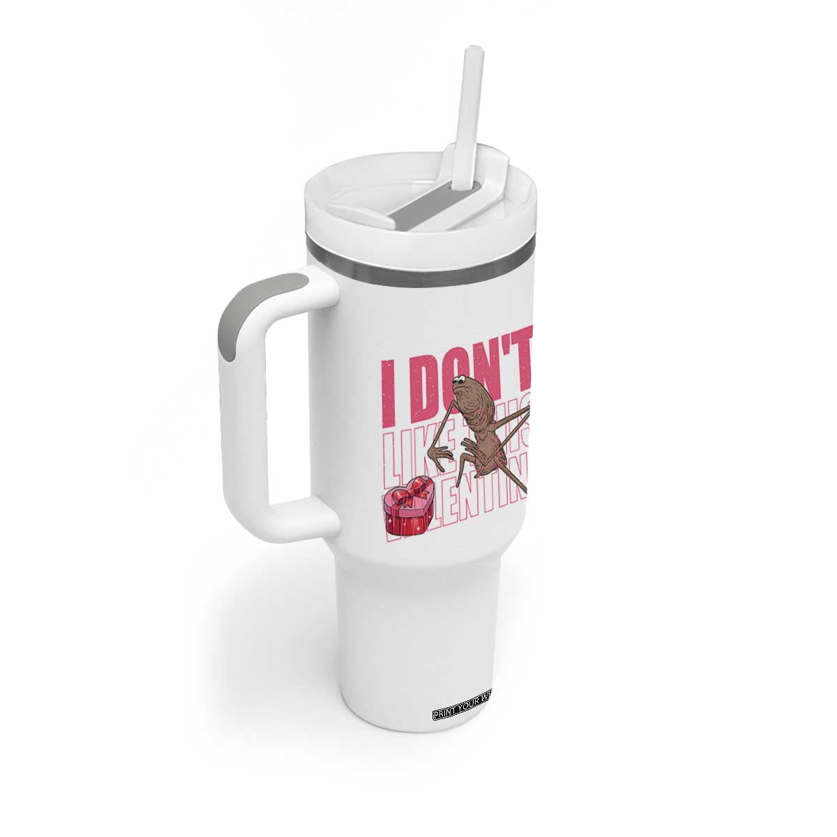 Marcus The Worm Funny Valentine Meme Tumbler With Handle I Don't Like This Valentine TS14 Print Your Wear