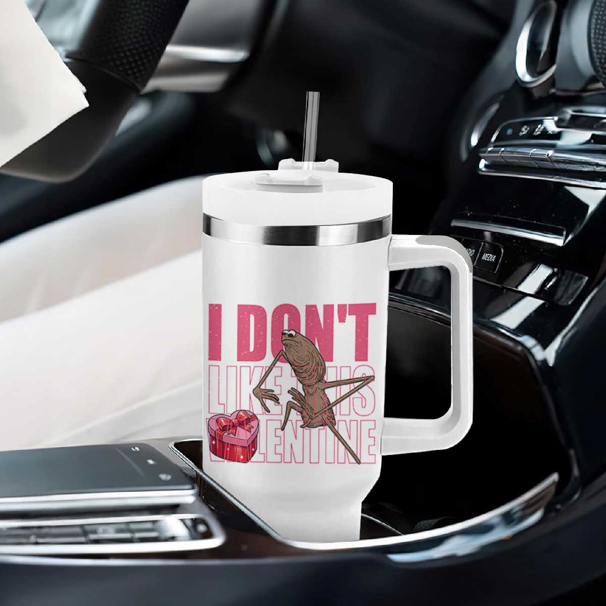 Marcus The Worm Funny Valentine Meme Tumbler With Handle I Don't Like This Valentine TS14 Print Your Wear