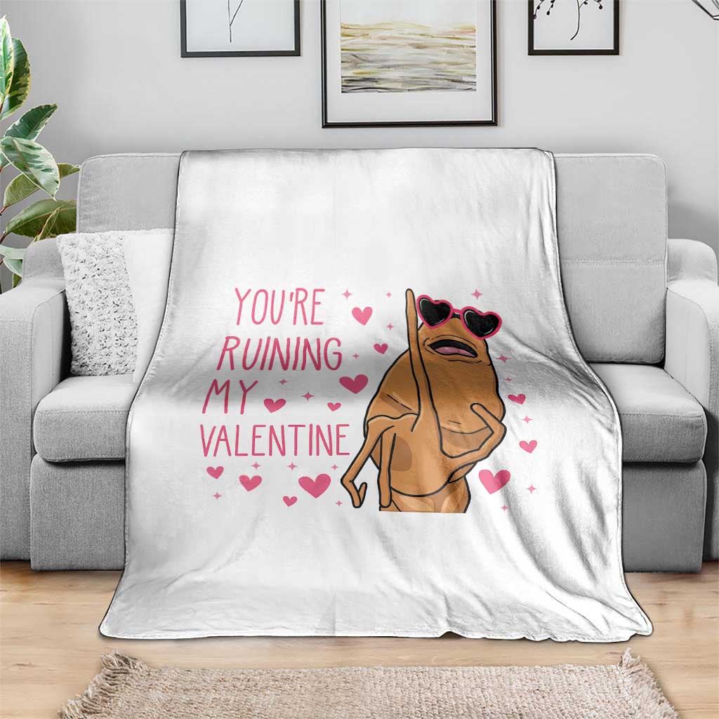 Marcus The Worm Meme Throw Blanket Funny Anti Valentines Day TS14 Print Your Wear