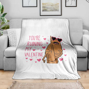 Marcus The Worm Meme Throw Blanket Funny Anti Valentines Day TS14 Print Your Wear