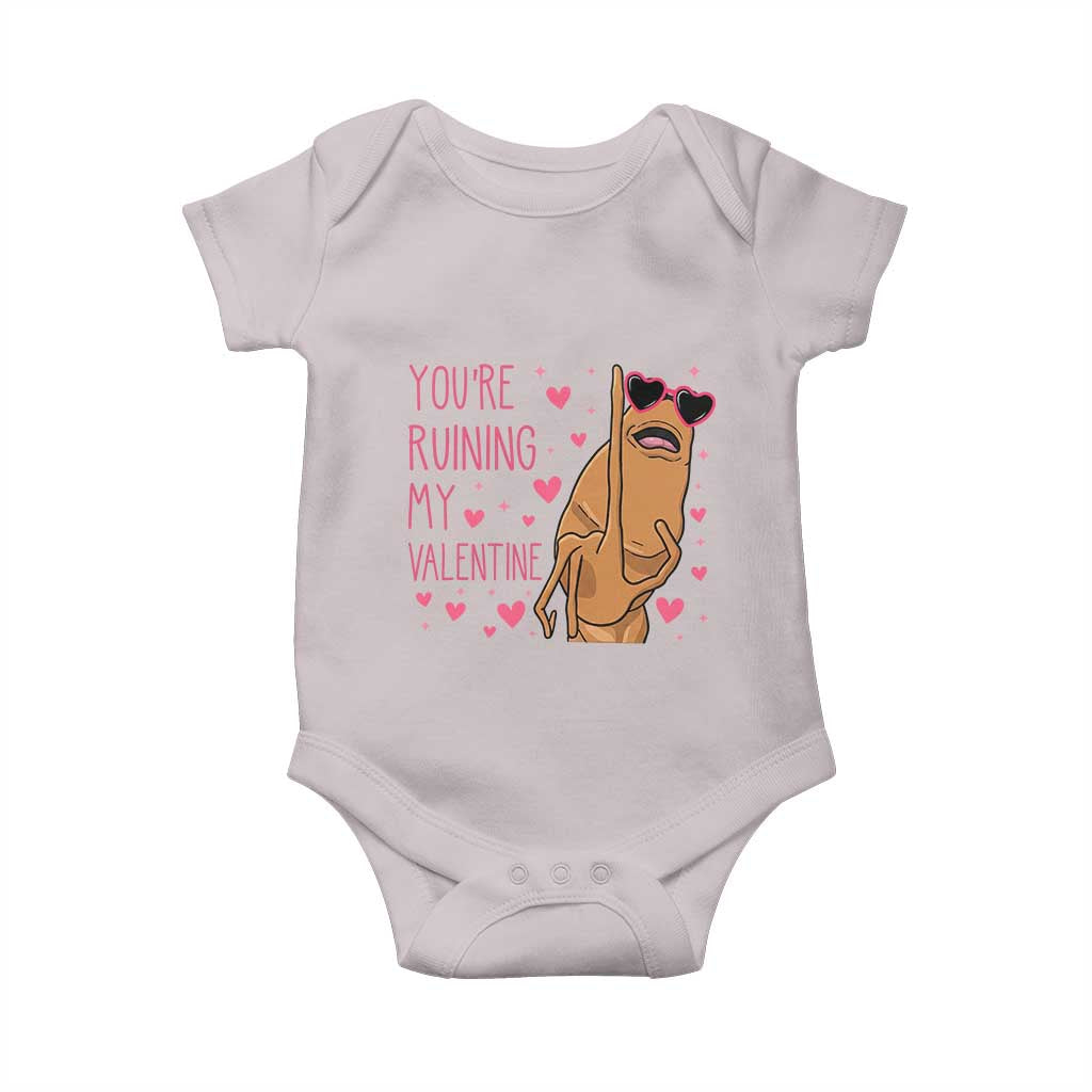 Marcus The Worm Meme Baby Onesie Funny Anti Valentines Day TS14 Ice Gray Print Your Wear
