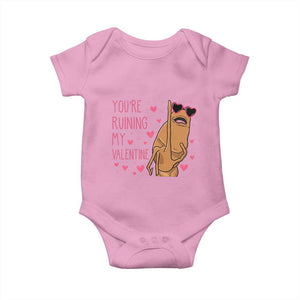 Marcus The Worm Meme Baby Onesie Funny Anti Valentines Day TS14 Light Pink Print Your Wear