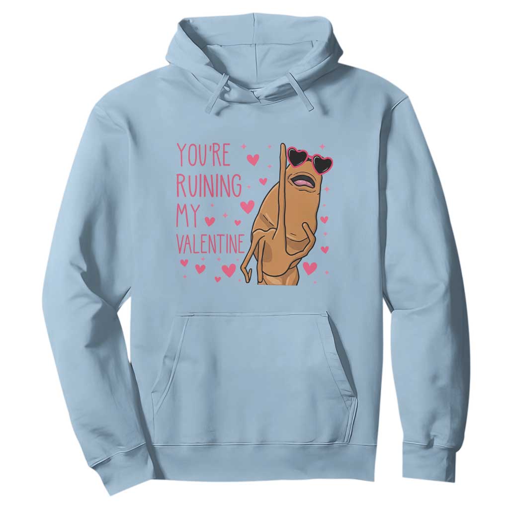 Marcus The Worm Meme Hoodie Funny Anti Valentines Day TS14 Light Blue Print Your Wear