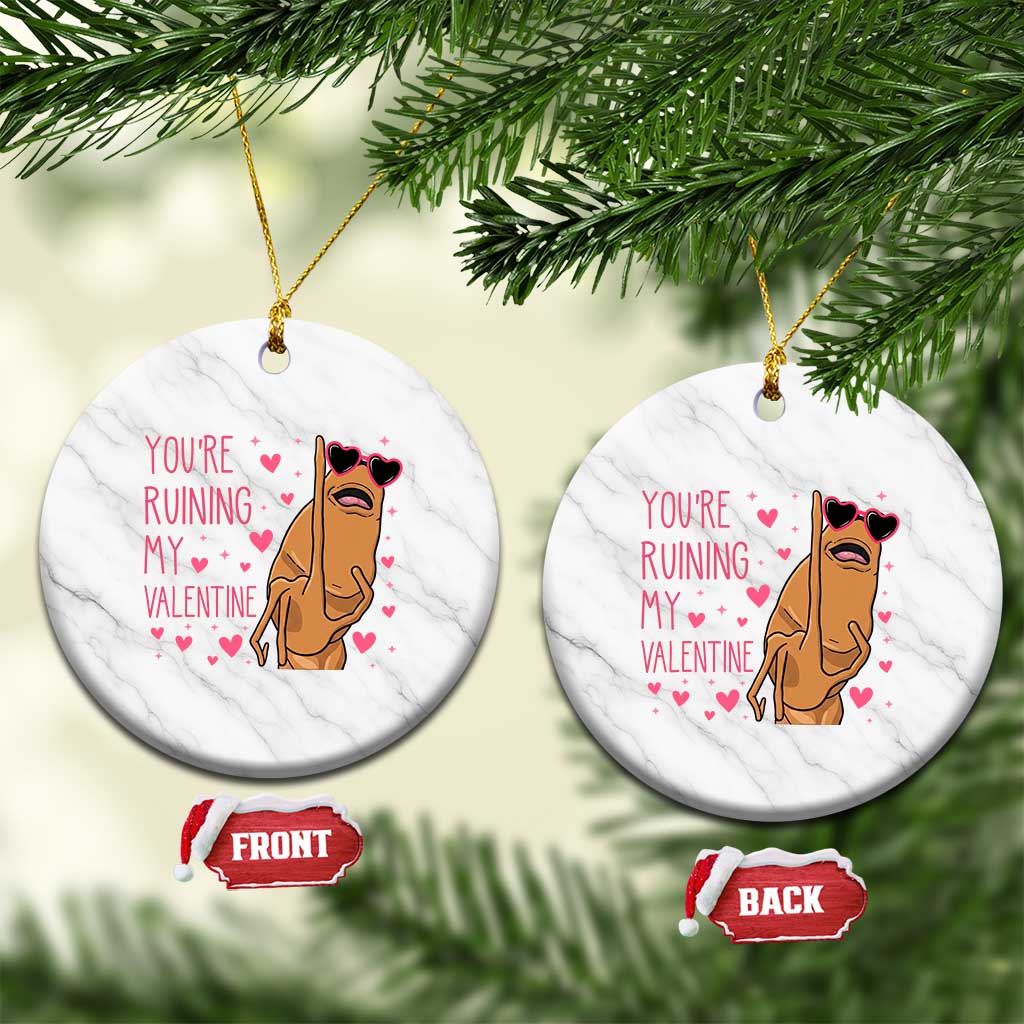 Marcus The Worm Meme Ceramic Ornament Funny Anti Valentines Day TS14 1pc White Marble Print Your Wear