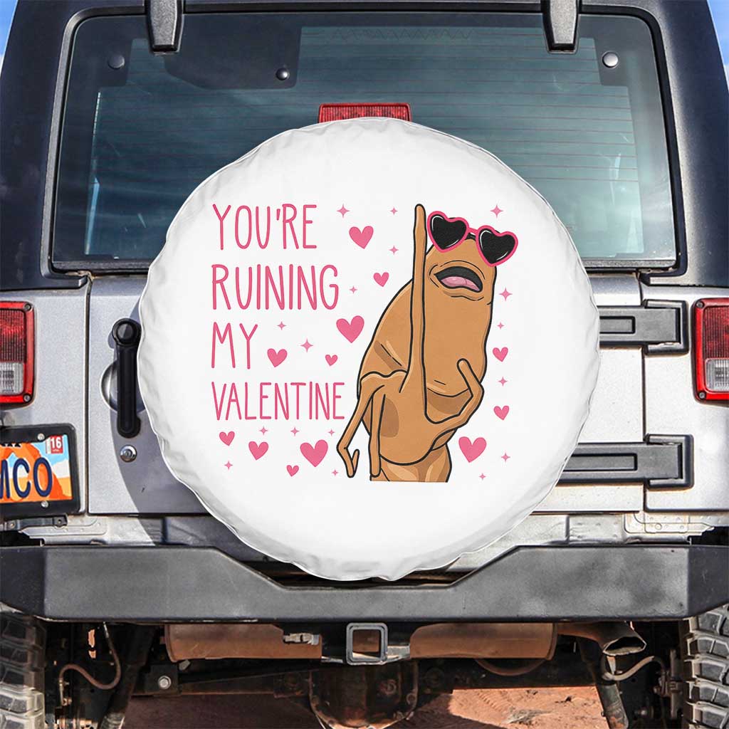 Marcus The Worm Meme Spare Tire Cover Funny Anti Valentines Day TS14 No hole White Print Your Wear