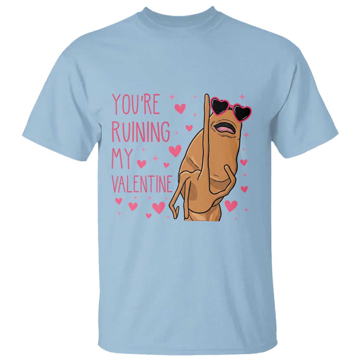 Marcus The Worm Meme T Shirt Funny Anti Valentines Day TS14 Light Blue Print Your Wear