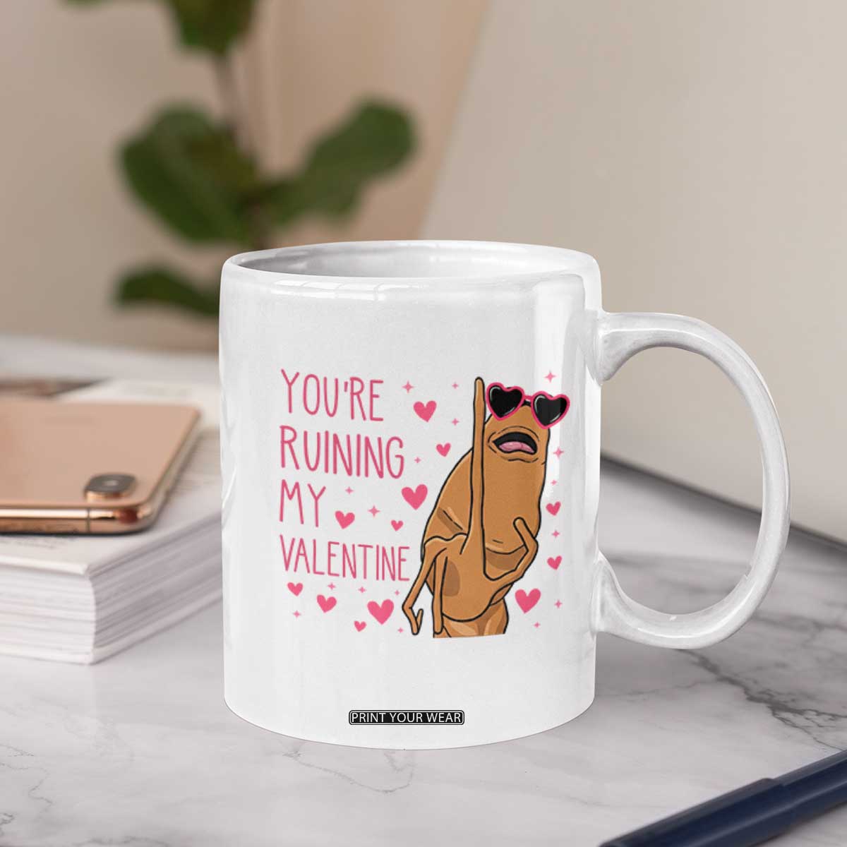 Marcus The Worm Meme Coffee Mug Funny Anti Valentines Day TS14 Print Your Wear