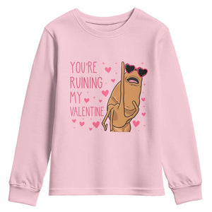 Marcus The Worm Meme Youth Sweatshirt Funny Anti Valentines Day TS14 Light Pink Print Your Wear