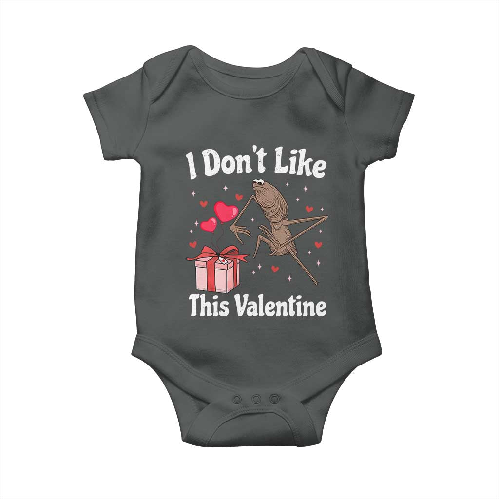Marcus The Worm Meme Baby Onesie Funny Anti Valentines Day Sarcastic TS14 Dark Heather Print Your Wear