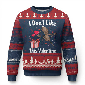 Marcus The Worm Meme Ugly Christmas Sweater Funny Anti Valentines Day Sarcastic TS14 Navy Red Print Your Wear