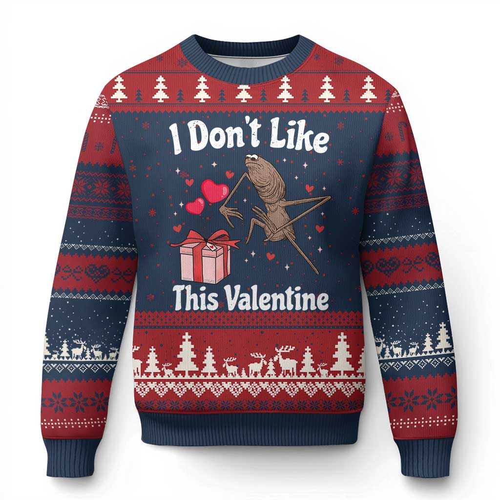 Marcus The Worm Meme Ugly Christmas Sweater Funny Anti Valentines Day Sarcastic TS14 Navy Red Print Your Wear