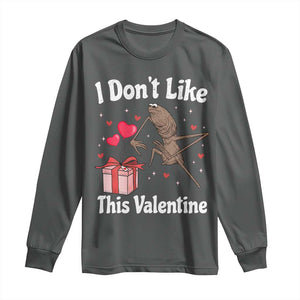 Marcus The Worm Meme Long Sleeve Shirt Funny Anti Valentines Day Sarcastic TS14 Dark Heather Print Your Wear