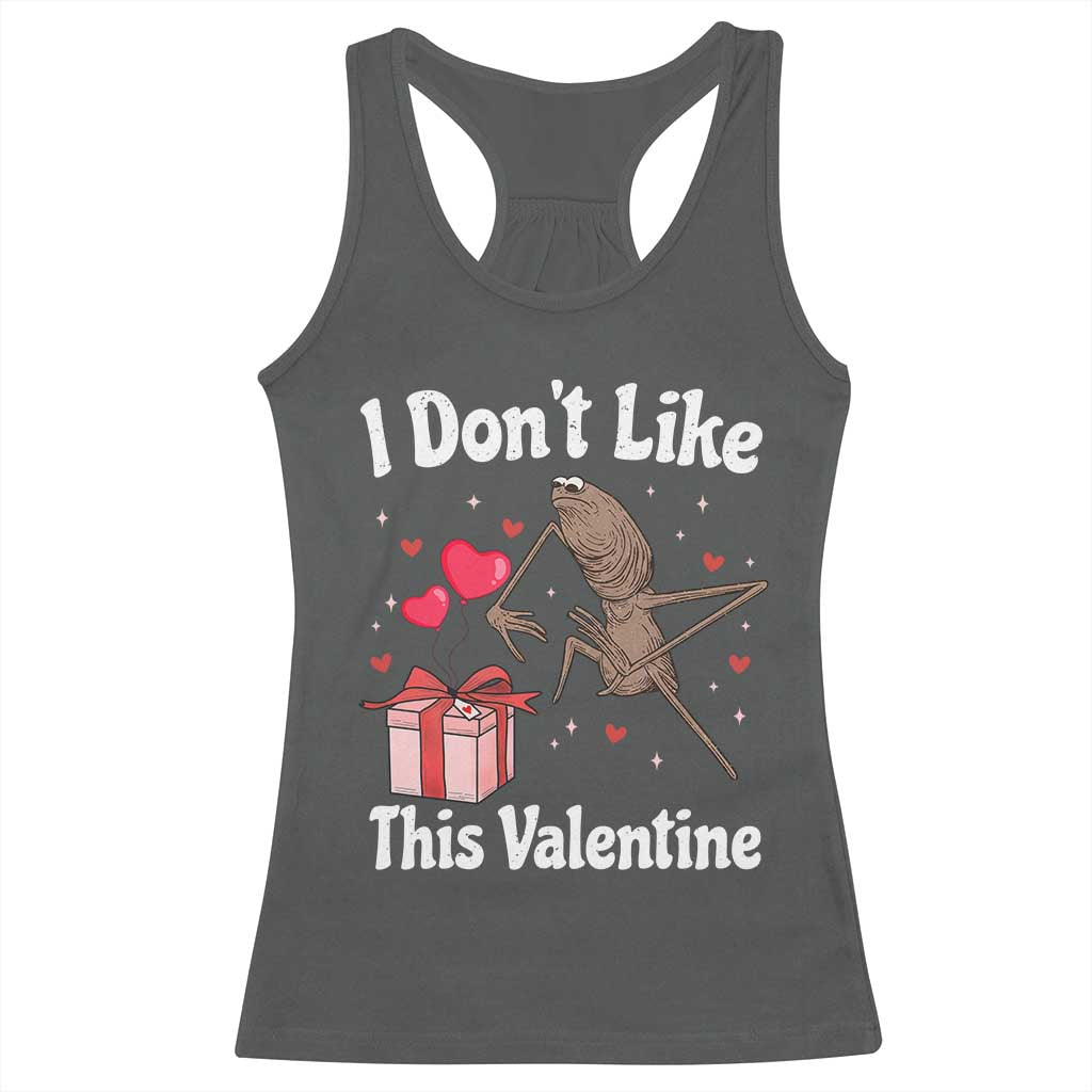 Marcus The Worm Meme Racerback Tank Top Funny Anti Valentines Day Sarcastic TS14 Dark Heather Print Your Wear