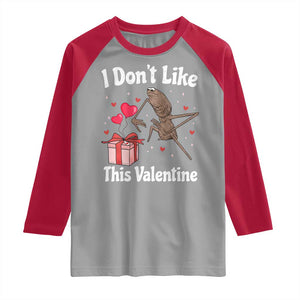 Marcus The Worm Meme Raglan Shirt Funny Anti Valentines Day Sarcastic TS14 Sport Gray Red Print Your Wear