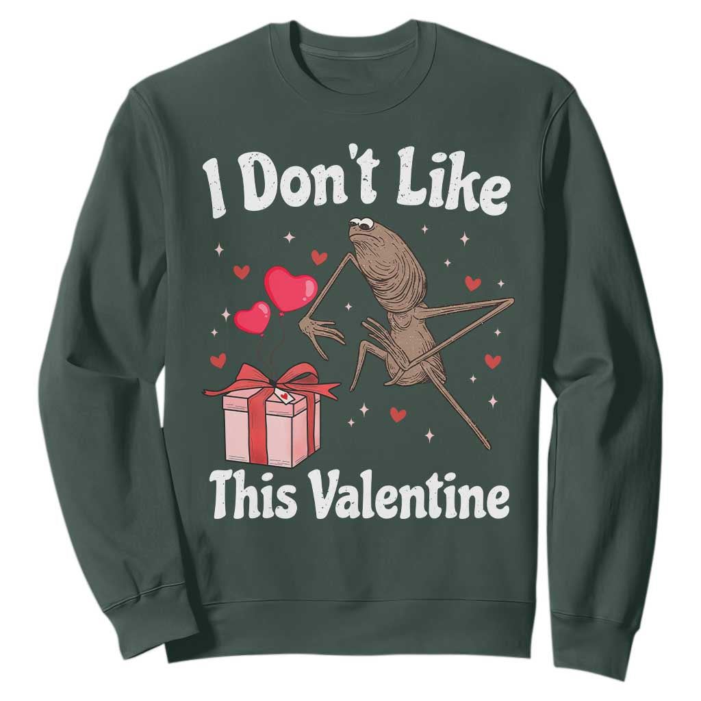 Marcus The Worm Meme Sweatshirt Funny Anti Valentines Day Sarcastic TS14 Dark Forest Green Print Your Wear