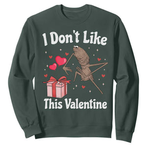 Marcus The Worm Meme Sweatshirt Funny Anti Valentines Day Sarcastic TS14 Dark Forest Green Print Your Wear