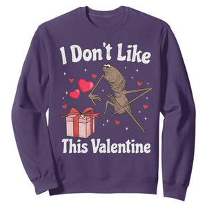 Marcus The Worm Meme Sweatshirt Funny Anti Valentines Day Sarcastic TS14 Purple Print Your Wear