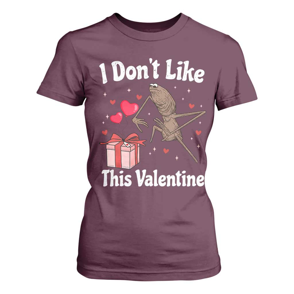 Marcus The Worm Meme T Shirt For Women Funny Anti Valentines Day Sarcastic TS14 Maroon Print Your Wear