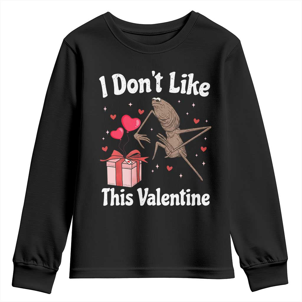 Marcus The Worm Meme Youth Sweatshirt Funny Anti Valentines Day Sarcastic TS14 Black Print Your Wear