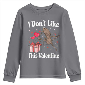 Marcus The Worm Meme Youth Sweatshirt Funny Anti Valentines Day Sarcastic TS14 Charcoal Print Your Wear