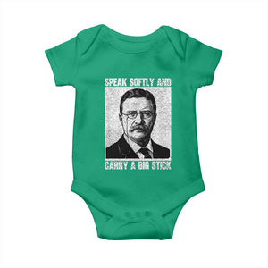 Theodore Roosevelt Quote Baby Onesie Speak Softly and Carry A Big Stick TS14 Irish Green Print Your Wear