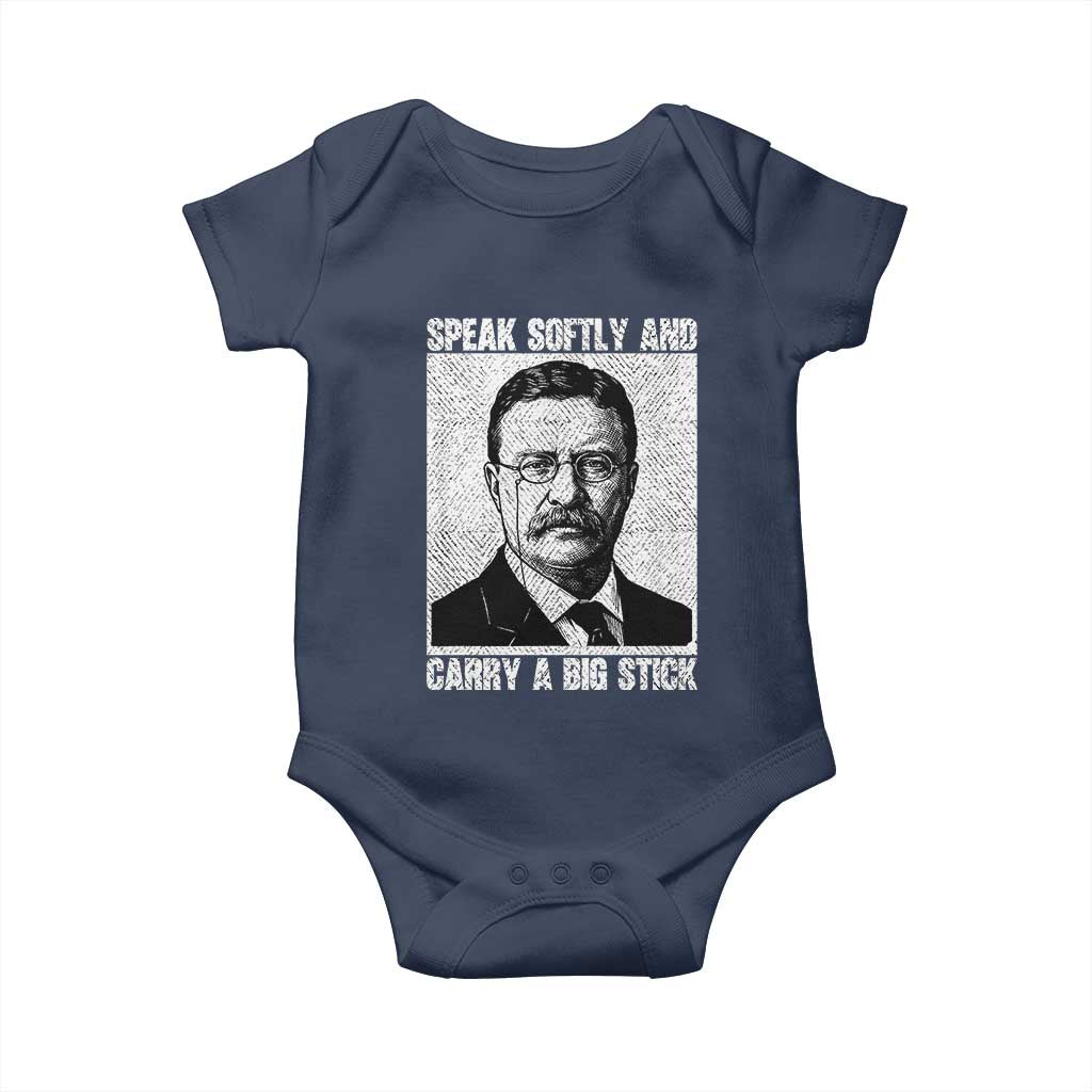 Theodore Roosevelt Quote Baby Onesie Speak Softly and Carry A Big Stick TS14 Navy Print Your Wear