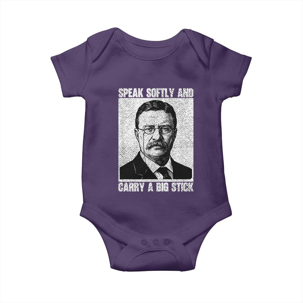 Theodore Roosevelt Quote Baby Onesie Speak Softly and Carry A Big Stick TS14 Purple Print Your Wear