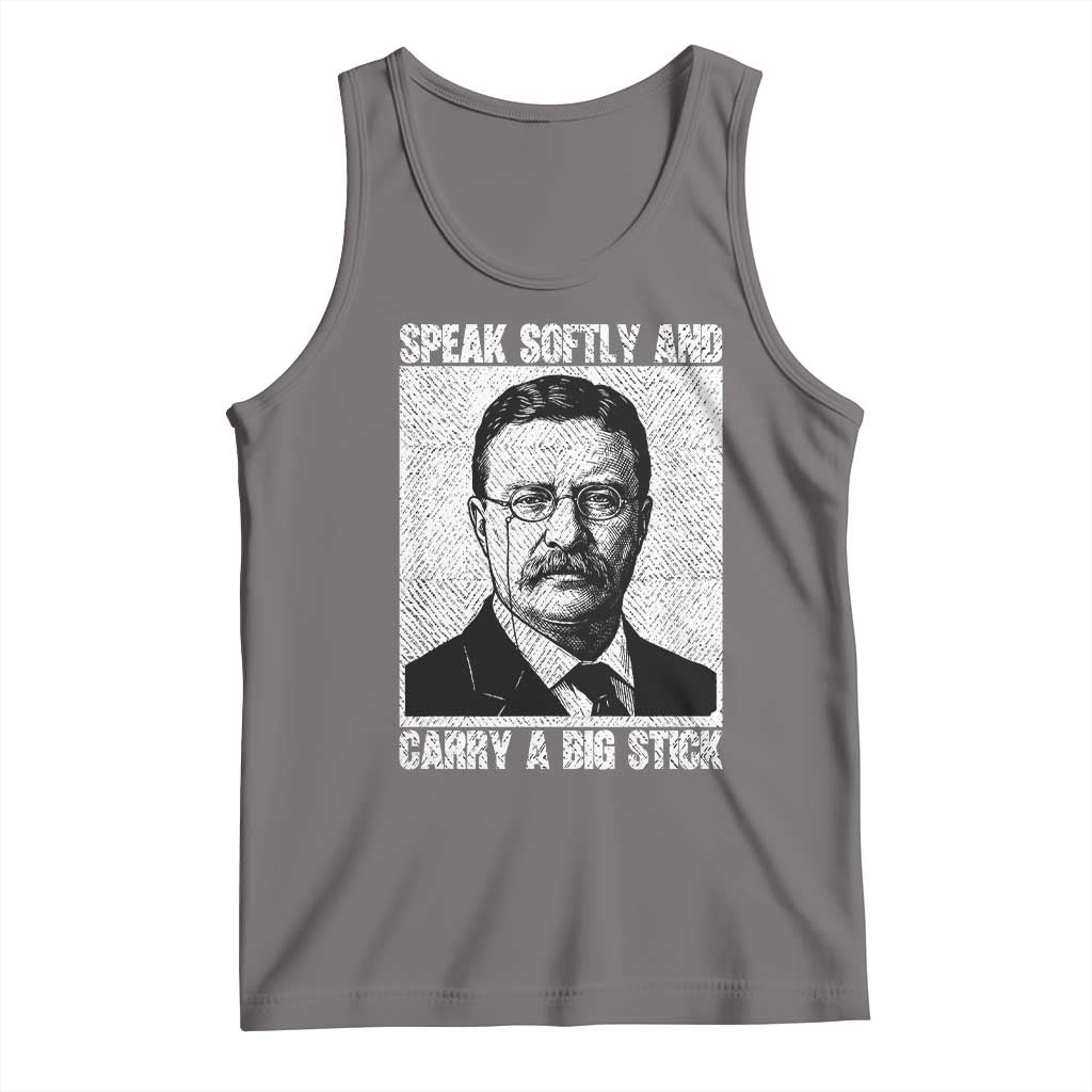 Theodore Roosevelt Quote Tank Top Speak Softly and Carry A Big Stick TS14 Deep Heather Print Your Wear