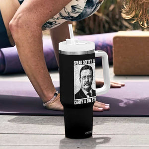Theodore Roosevelt Quote Tumbler With Handle Speak Softly and Carry A Big Stick TS14 Print Your Wear