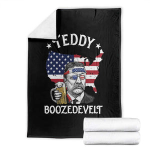 Teddy Boozedevelt Theodore Roosevelt Throw Blanket 4th Of July American Flag TS14 Black Print Your Wear