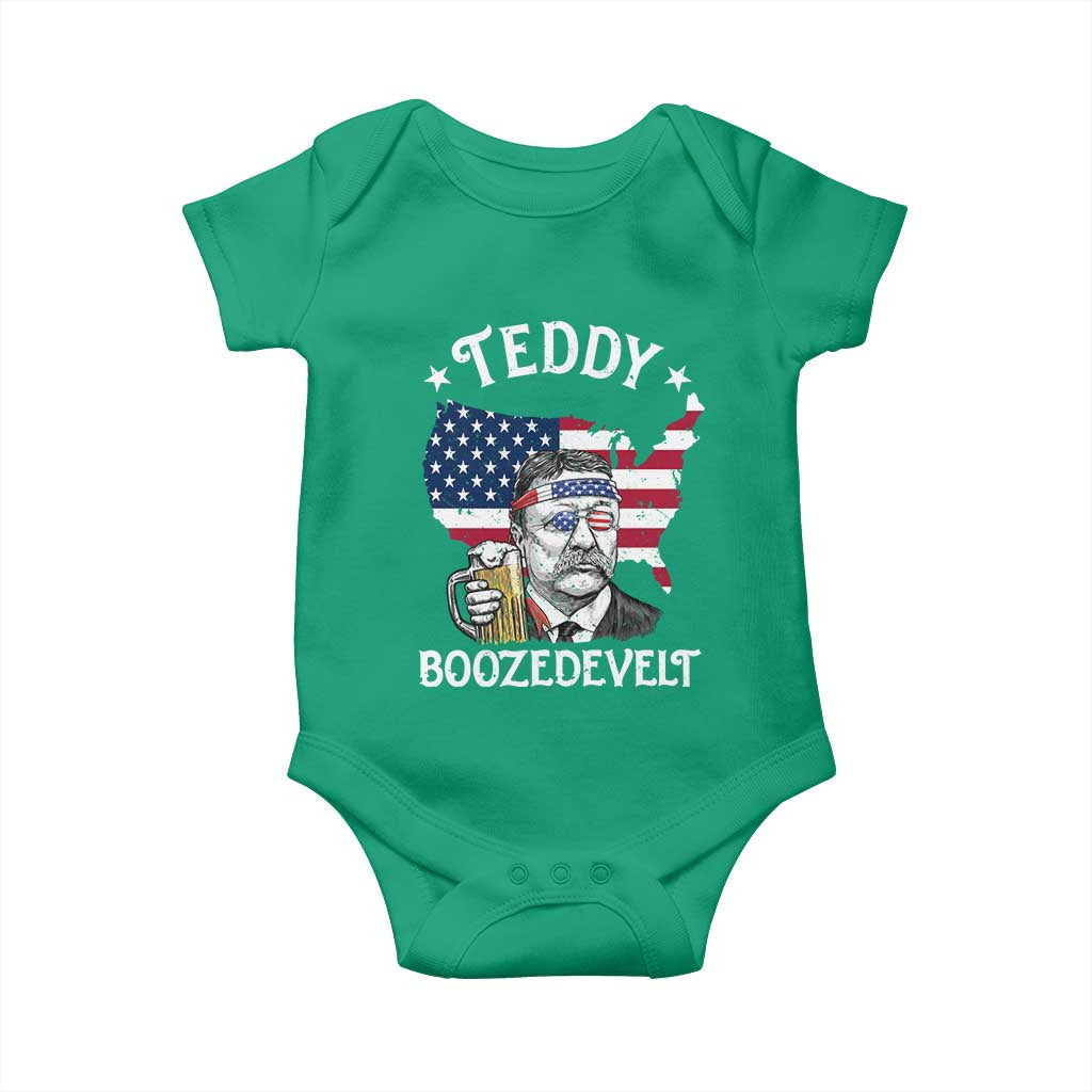 Teddy Boozedevelt Theodore Roosevelt Baby Onesie 4th Of July American Flag TS14 Irish Green Print Your Wear
