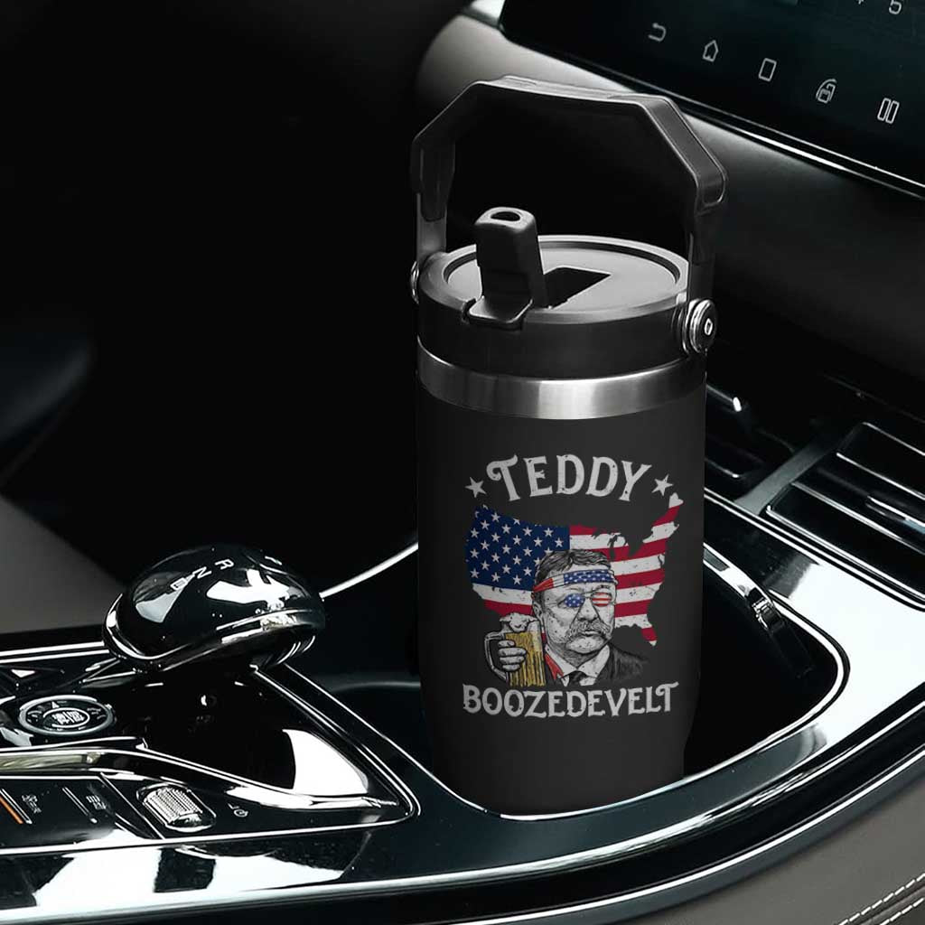 Teddy Boozedevelt Theodore Roosevelt Flip Straw Tumbler 4th Of July American Flag TS14 Print Your Wear