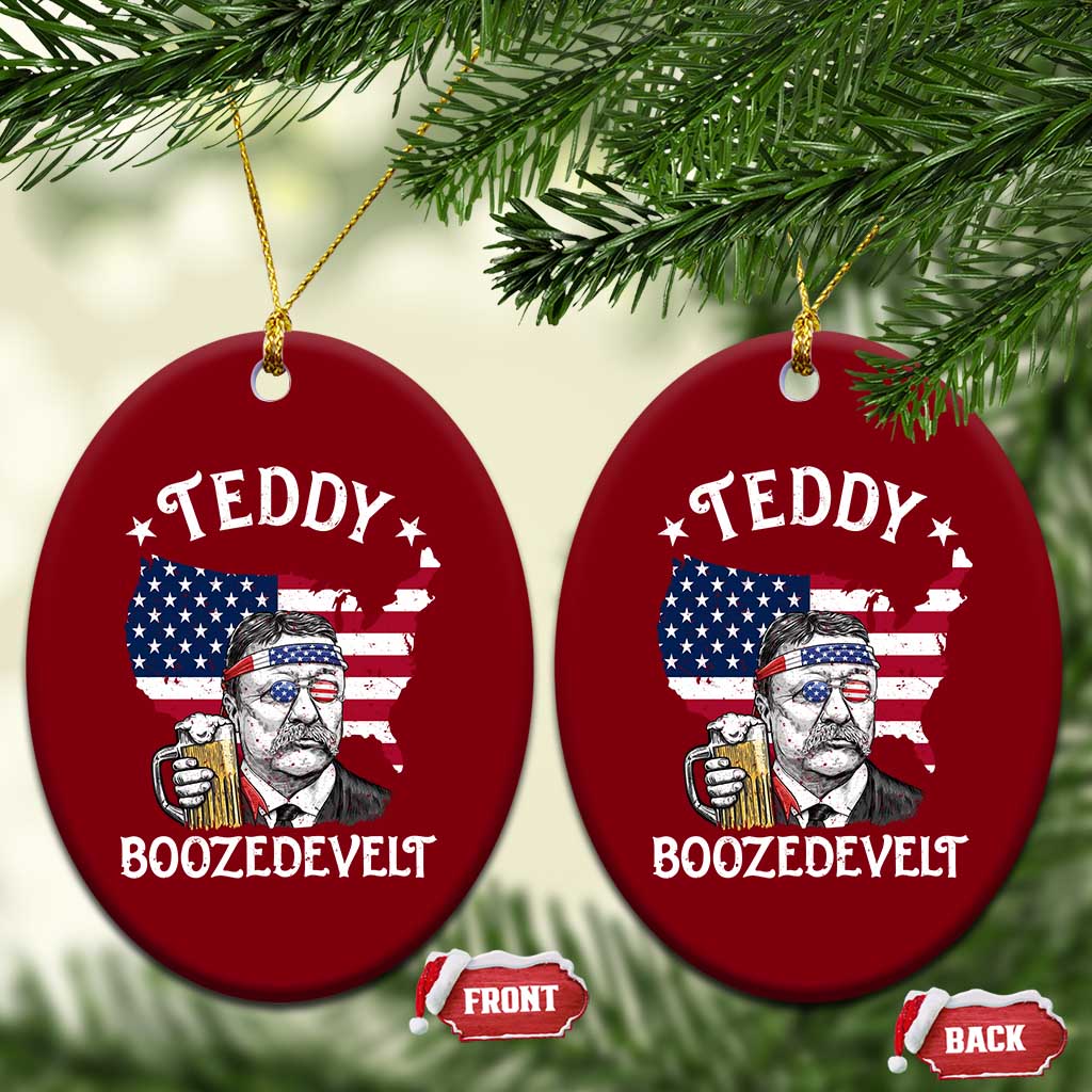 Teddy Boozedevelt Theodore Roosevelt Ceramic Ornament 4th Of July American Flag TS14 Print Your Wear
