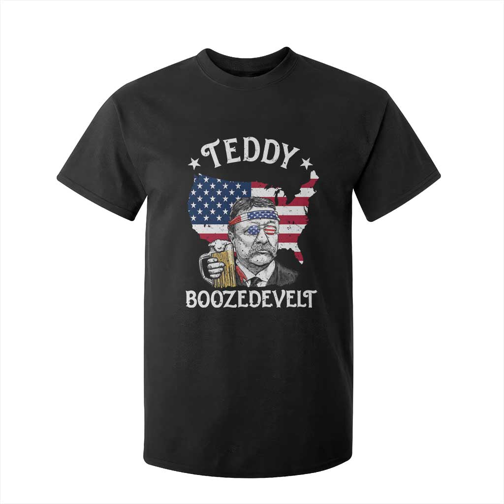 Teddy Boozedevelt Theodore Roosevelt T Shirt For Kid 4th Of July American Flag TS14 Black Print Your Wear