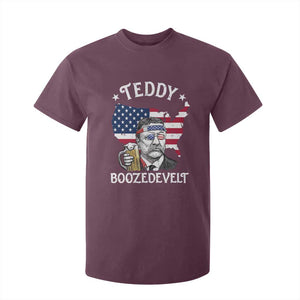 Teddy Boozedevelt Theodore Roosevelt T Shirt For Kid 4th Of July American Flag TS14 Maroon Print Your Wear