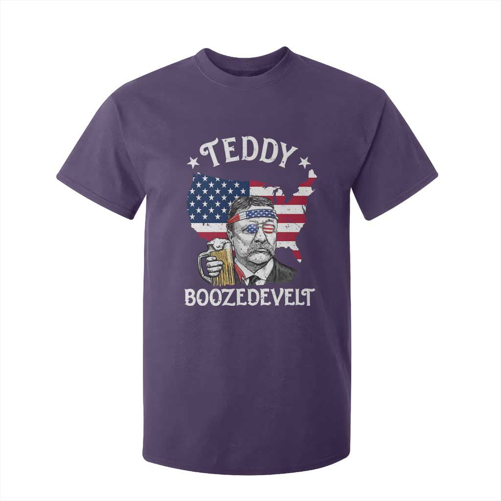 Teddy Boozedevelt Theodore Roosevelt T Shirt For Kid 4th Of July American Flag TS14 Purple Print Your Wear