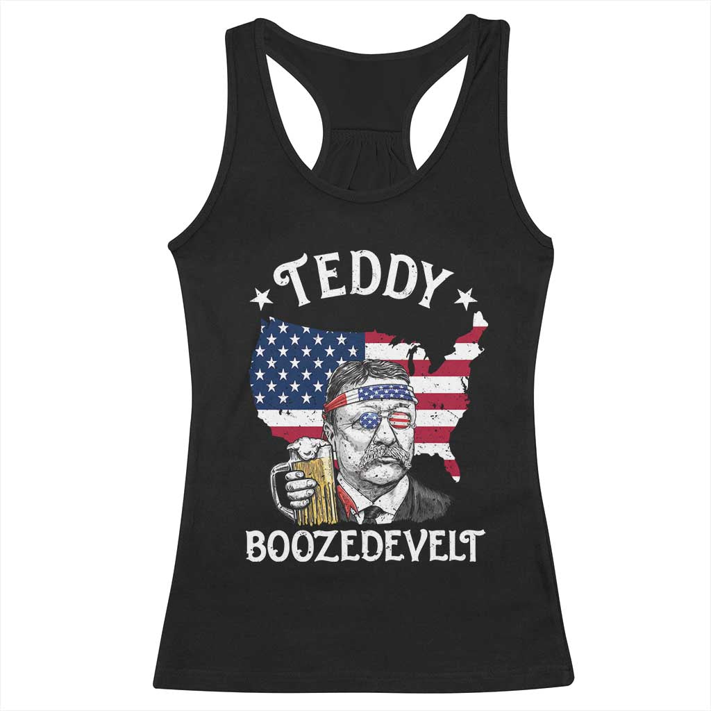 Teddy Boozedevelt Theodore Roosevelt Racerback Tank Top 4th Of July American Flag TS14 Black Print Your Wear