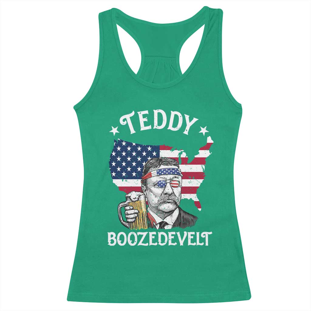 Teddy Boozedevelt Theodore Roosevelt Racerback Tank Top 4th Of July American Flag TS14 Irish Green Print Your Wear