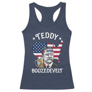 Teddy Boozedevelt Theodore Roosevelt Racerback Tank Top 4th Of July American Flag TS14 Navy Print Your Wear