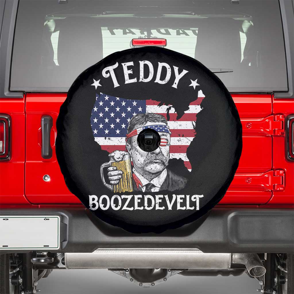 Teddy Boozedevelt Theodore Roosevelt Spare Tire Cover 4th Of July American Flag TS14 Black Print Your Wear