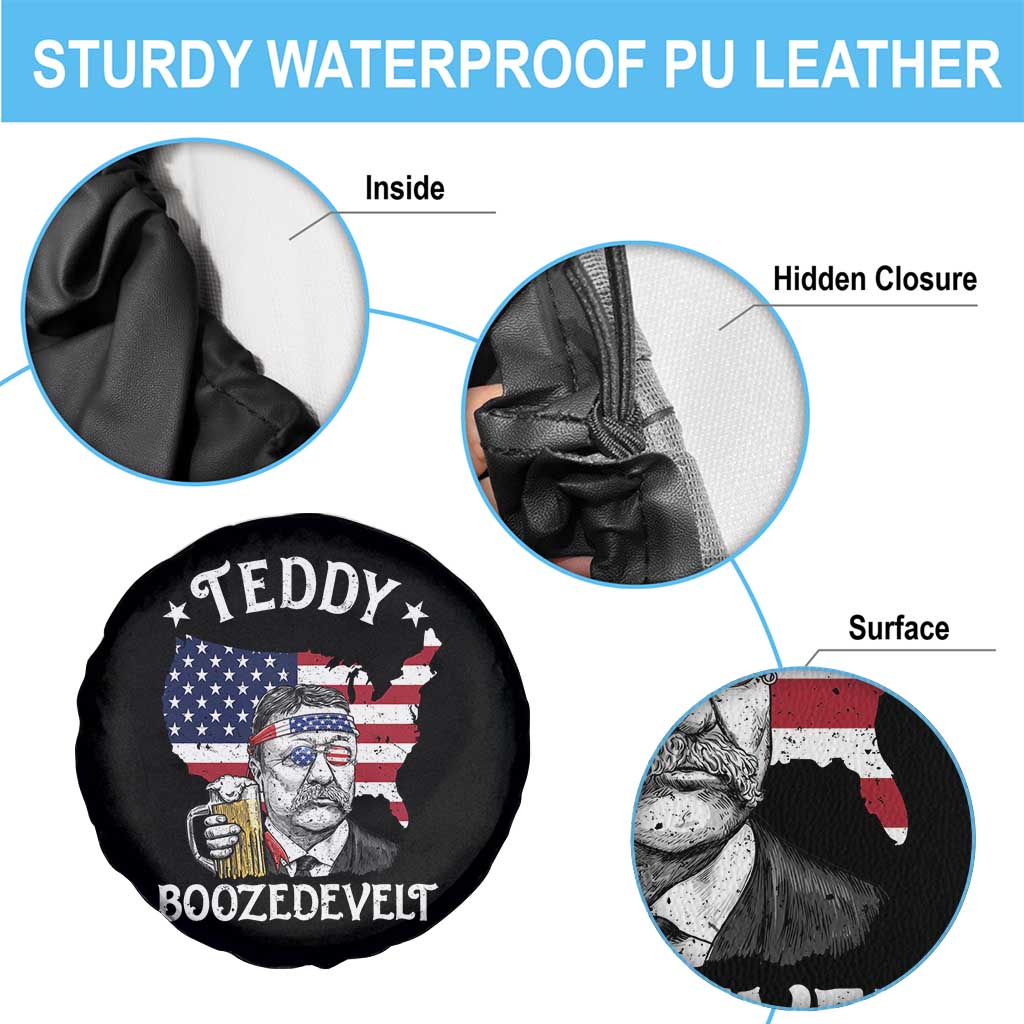 Teddy Boozedevelt Theodore Roosevelt Spare Tire Cover 4th Of July American Flag TS14 Print Your Wear