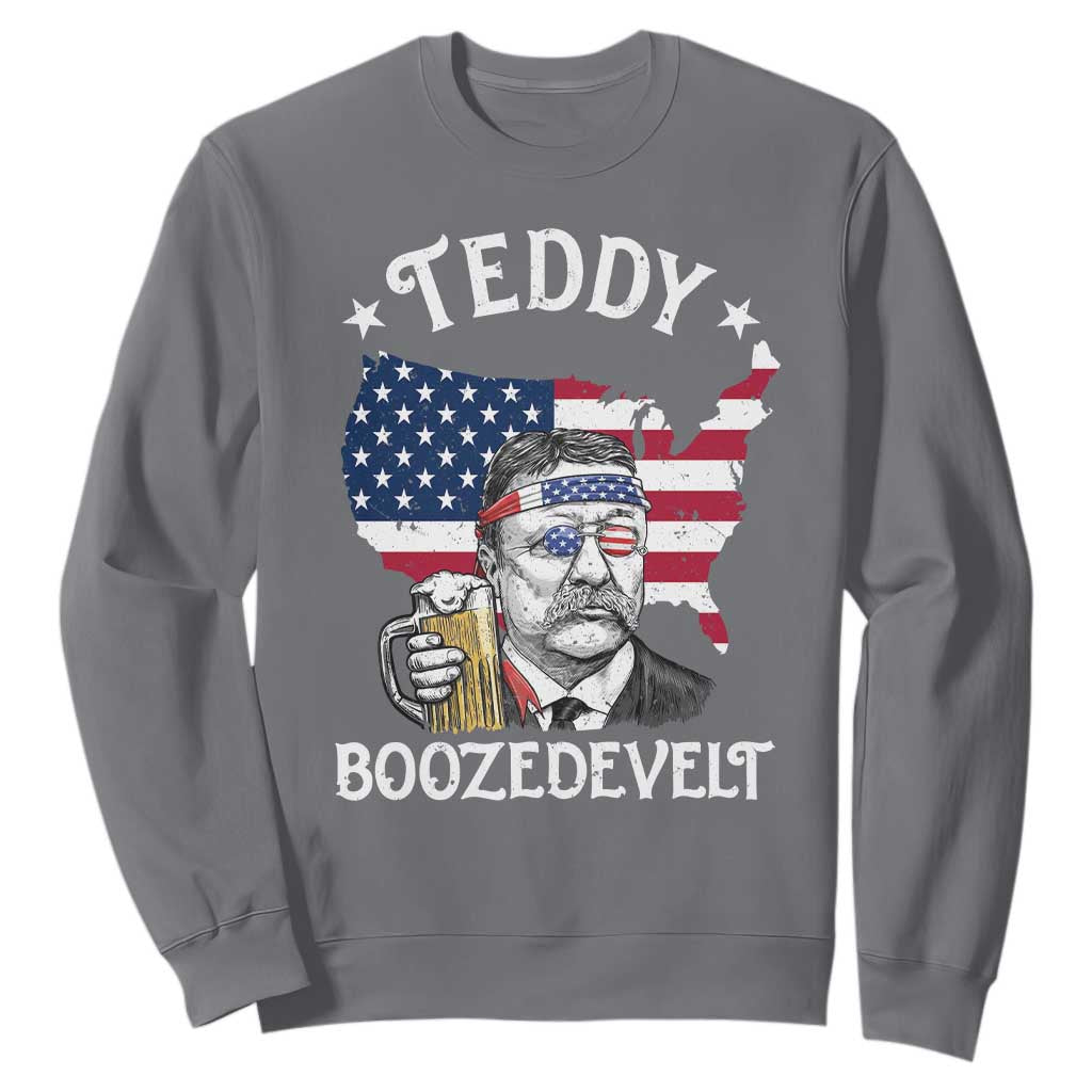 Teddy Boozedevelt Theodore Roosevelt Sweatshirt 4th Of July American Flag TS14 Charcoal Print Your Wear