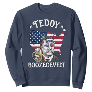Teddy Boozedevelt Theodore Roosevelt Sweatshirt 4th Of July American Flag TS14 Navy Print Your Wear